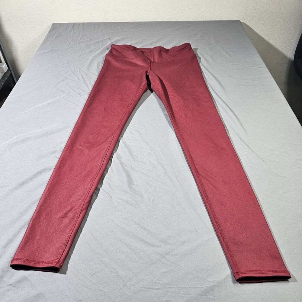 Alo Yoga High-Waist Airbrush Leggings Cranberry Red Burgundy Size S Small Gloss